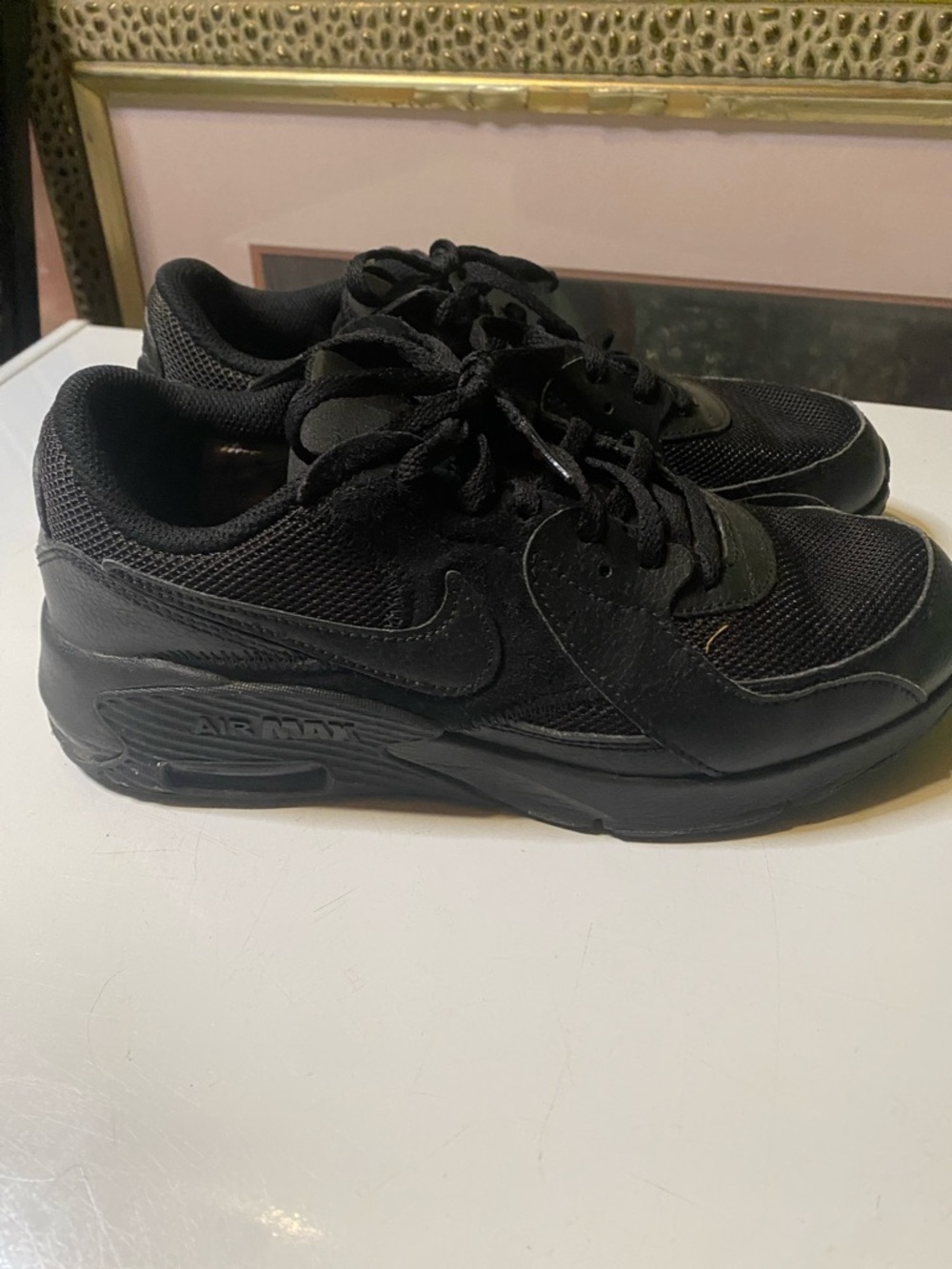 Nike Black Mesh & Leather Air Max Trainers
